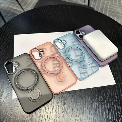 For iPhone 16 Plus Magnetic Case Kickstand Hard PC Phone Back Cover