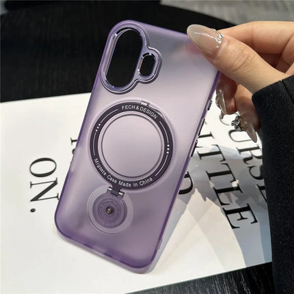 For iPhone 16 Plus Magnetic Case Kickstand Hard PC Phone Back Cover