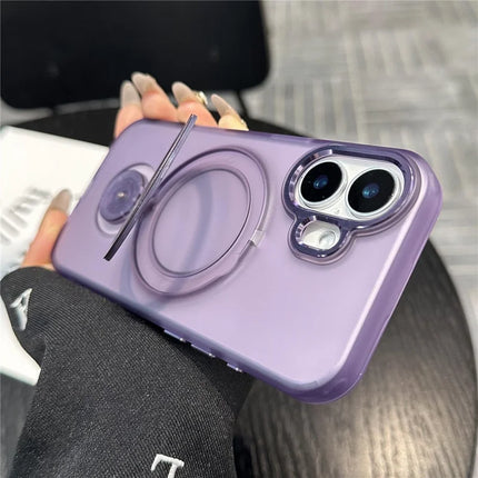 For iPhone 16 Plus Magnetic Case Kickstand Hard PC Phone Back Cover