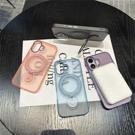 For iPhone 16 Plus Magnetic Case Kickstand Hard PC Phone Back Cover