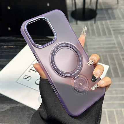 For iPhone 16 Pro Max Magnetic Case Kickstand Hard PC Phone Back Cover