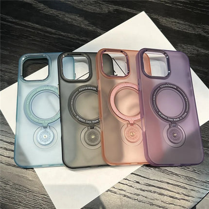 For iPhone 16 Pro Max Magnetic Case Kickstand Hard PC Phone Back Cover