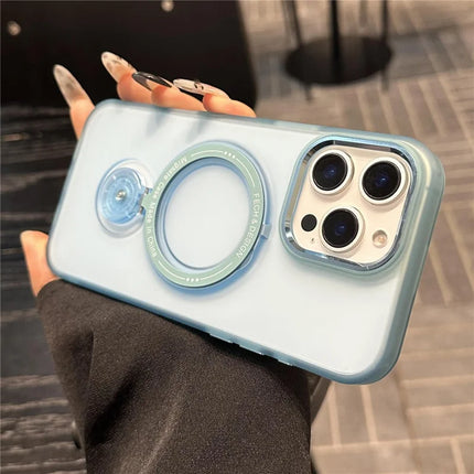 For iPhone 16 Pro Max Magnetic Case Kickstand Hard PC Phone Back Cover