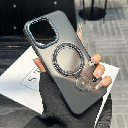 For iPhone 16 Pro Max Magnetic Case Kickstand Hard PC Phone Back Cover