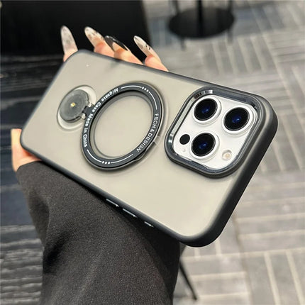 For iPhone 16 Pro Max Magnetic Case Kickstand Hard PC Phone Back Cover