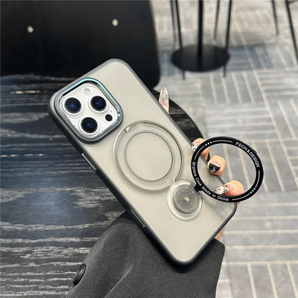 For iPhone 16 Pro Max Magnetic Case Kickstand Hard PC Phone Back Cover