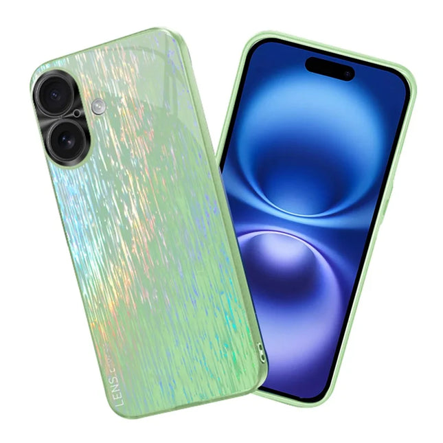 For iPhone 16 Plus Cover Dazzling Color Style Shockproof Phone Case - Green