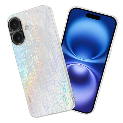 For iPhone 16 Plus Cover Dazzling Color Style Shockproof Phone Case - White