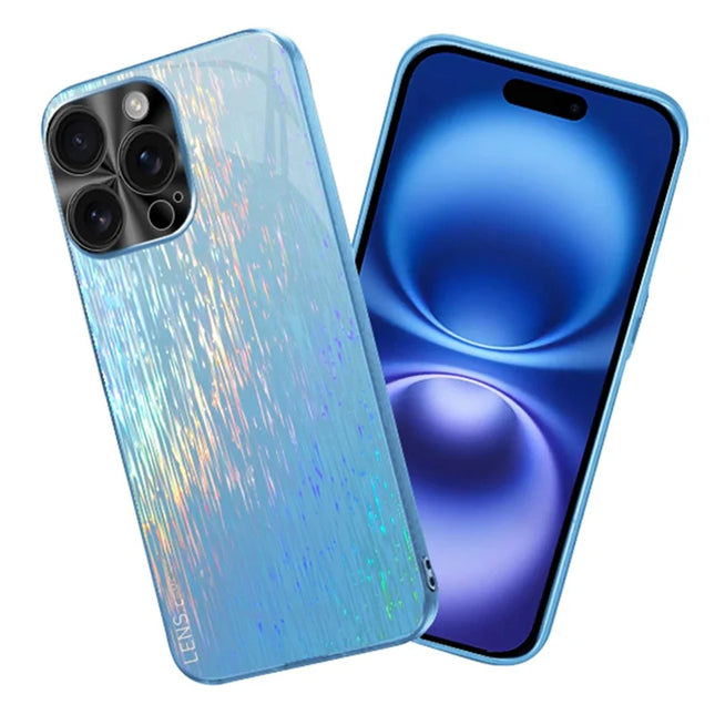 For iPhone 16 Pro Max Cover Dazzling Color Style Shockproof Phone Case - Sky Blue