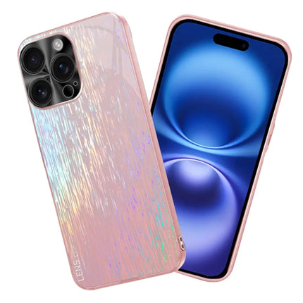 For iPhone 16 Pro Max Cover Dazzling Color Style Shockproof Phone Case - Pink
