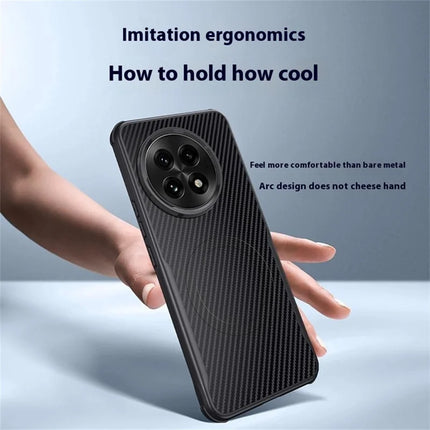 For OnePlus 13 Case Compatible with MagSafe Carbon Fiber PU+PC+Silicone Protective Cover