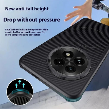For OnePlus 13 Case Compatible with MagSafe Carbon Fiber PU+PC+Silicone Protective Cover