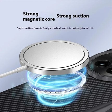 For OnePlus 13 Case Compatible with MagSafe Carbon Fiber PU+PC+Silicone Protective Cover