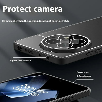 For OnePlus 13 Case PC+TPU Matte Back Phone Cover with Lens Film