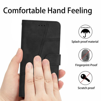 For OnePlus 13 Case Flip Leather Retro Phone Cover Lines Imprinted