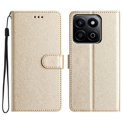 For Honor X7c 4G / 200 Smart 5G Wallet Case Leather Folio Phone Cover Magnetic Clasp - Gold