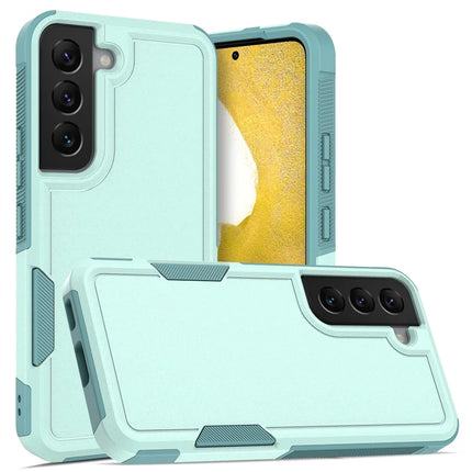 For Samsung Galaxy S22 5G Case 2-in-1 PC+TPU Shockproof Phone Cover - Mint Green