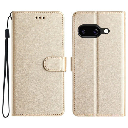For Google Pixel 9a Wallet Case Leather Folio Phone Cover Magnetic Clasp - Gold