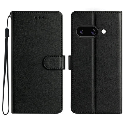 For Google Pixel 9a Wallet Case Leather Folio Phone Cover Magnetic Clasp - Black