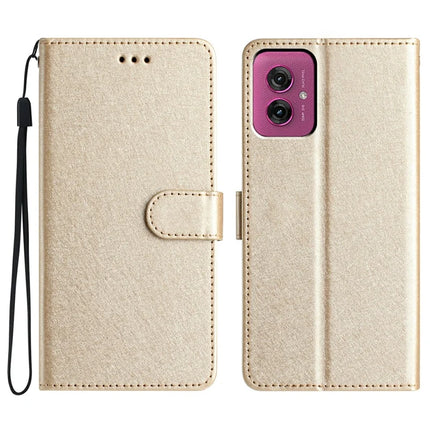 For Motorola Moto G55 5G Wallet Case Leather Folio Phone Cover Magnetic Clasp - Gold