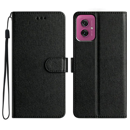For Motorola Moto G55 5G Wallet Case Leather Folio Phone Cover Magnetic Clasp - Black