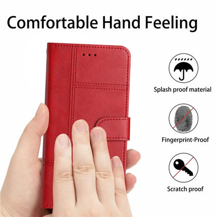 For OnePlus 13 Case Line Imprinted PU Leather Wallet Phone Cover