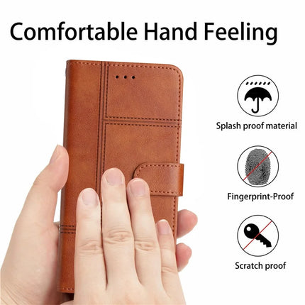 For OnePlus 13 Case Line Imprinted PU Leather Wallet Phone Cover