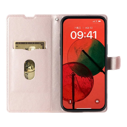 For Samsung Galaxy A06 Case Dots Imprinted PU Leather Flip Phone Cover with Card Slot, Strap