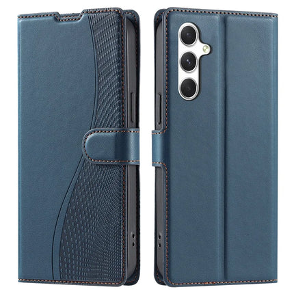 For Samsung Galaxy A16 4G / 5G Case Dots Imprinted PU Leather Flip Phone Cover with Card Slot, Strap - Blue