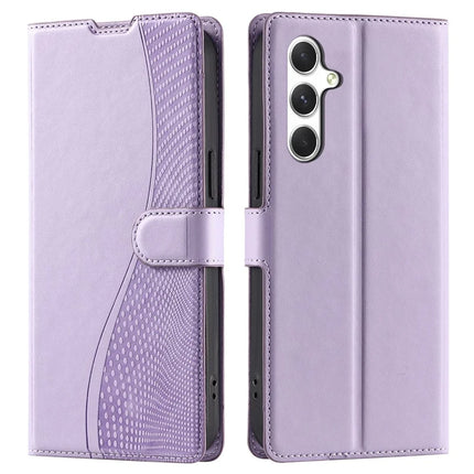 For Samsung Galaxy A16 4G / 5G Case Dots Imprinted PU Leather Flip Phone Cover with Card Slot, Strap - Purple