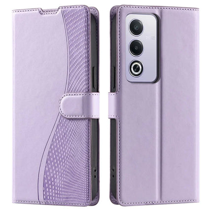 Leather Case for Oppo A80 5G / A3 Pro (India) 5G / A3 Pro (Global) 5G / K12x 5G (India) Phone Cover with Card Slot, Strap - Purple