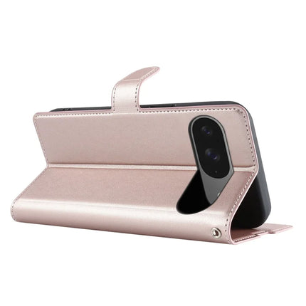 For Google Pixel 9 Pro / Pixel 9 Case Dots Imprinted PU Leather Flip Phone Cover with Card Slot, Strap