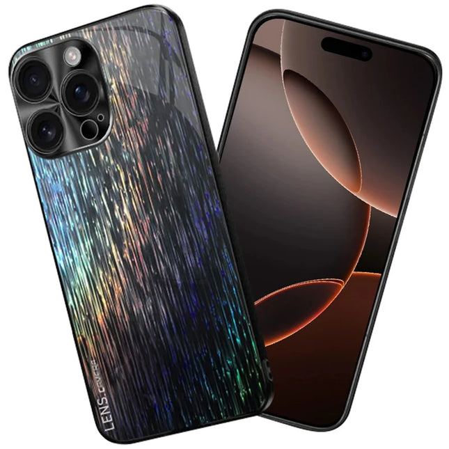 For iPhone 16 Pro Max Colorful Phone Case Ultra Slim Dropproof Hard PC Back Cover - Black