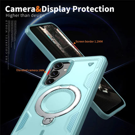For Samsung Galaxy A16 4G / 5G Case Compatible with MagSafe Military Protection PC+TPU Kickstand Phone Cover