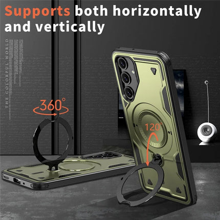 For Samsung Galaxy A16 4G / 5G Case Compatible with MagSafe Military Protection PC+TPU Kickstand Phone Cover