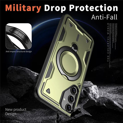For Samsung Galaxy A16 4G / 5G Case Compatible with MagSafe Military Protection PC+TPU Kickstand Phone Cover
