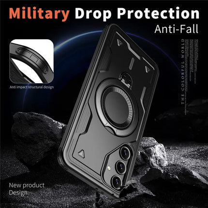 For Samsung Galaxy A16 4G / 5G Case Compatible with MagSafe Military Protection PC+TPU Kickstand Phone Cover