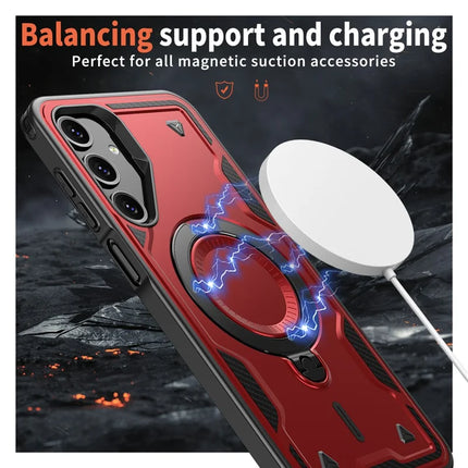 For Samsung Galaxy A16 4G / 5G Case Compatible with MagSafe Military Protection PC+TPU Kickstand Phone Cover
