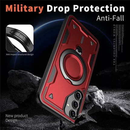 For Samsung Galaxy A16 4G / 5G Case Compatible with MagSafe Military Protection PC+TPU Kickstand Phone Cover