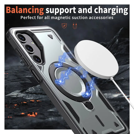 For Samsung Galaxy A16 4G / 5G Case Compatible with MagSafe Military Protection PC+TPU Kickstand Phone Cover