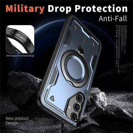 For Samsung Galaxy A16 4G / 5G Case Compatible with MagSafe Military Protection PC+TPU Kickstand Phone Cover