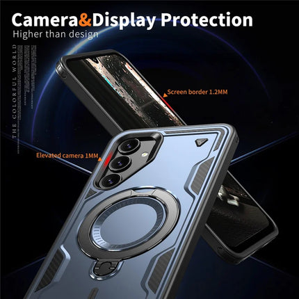 For Samsung Galaxy A16 4G / 5G Case Compatible with MagSafe Military Protection PC+TPU Kickstand Phone Cover