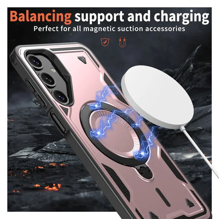 For Samsung Galaxy A16 4G / 5G Case Compatible with MagSafe Military Protection PC+TPU Kickstand Phone Cover
