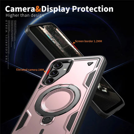 For Samsung Galaxy A16 4G / 5G Case Compatible with MagSafe Military Protection PC+TPU Kickstand Phone Cover