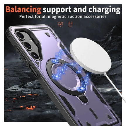 For Samsung Galaxy A16 4G / 5G Case Compatible with MagSafe Military Protection PC+TPU Kickstand Phone Cover