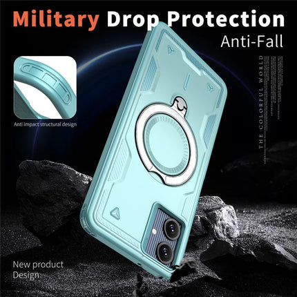 For Samsung Galaxy A06 Case Compatible with MagSafe Military Protection PC+TPU Kickstand Phone Cover