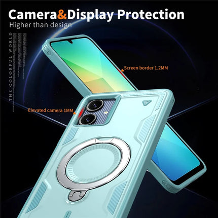 For Samsung Galaxy A06 Case Compatible with MagSafe Military Protection PC+TPU Kickstand Phone Cover