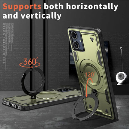 For Samsung Galaxy A06 Case Compatible with MagSafe Military Protection PC+TPU Kickstand Phone Cover