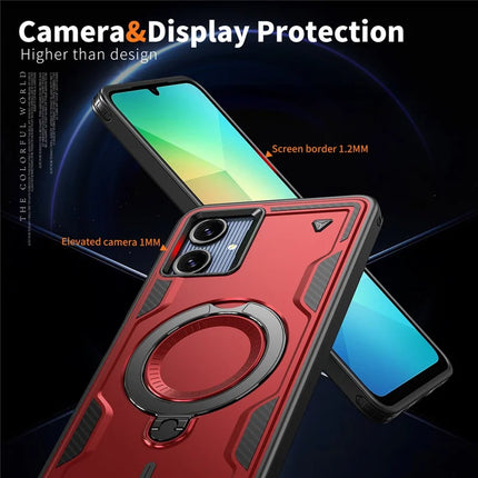 For Samsung Galaxy A06 Case Compatible with MagSafe Military Protection PC+TPU Kickstand Phone Cover