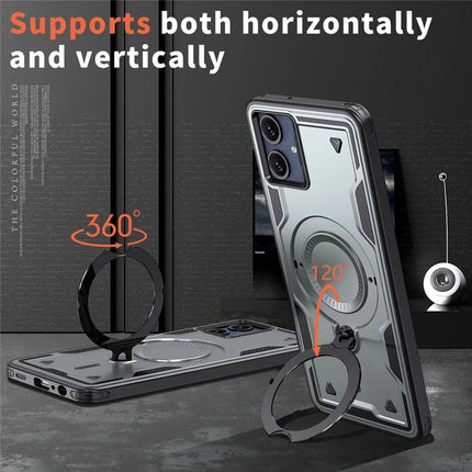 For Samsung Galaxy A06 Case Compatible with MagSafe Military Protection PC+TPU Kickstand Phone Cover
